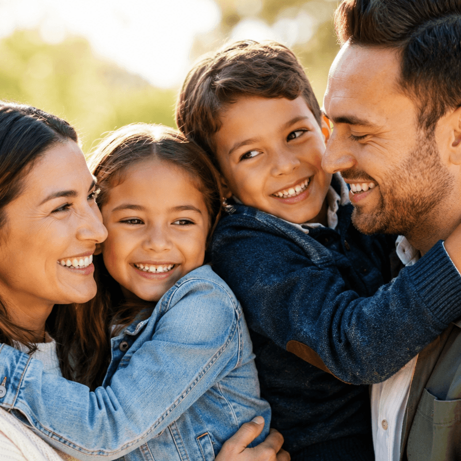 A family spending time together outdoors